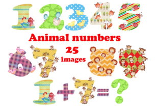 Animal Numbers Clipart: A Watercolor Set for Creative Projects