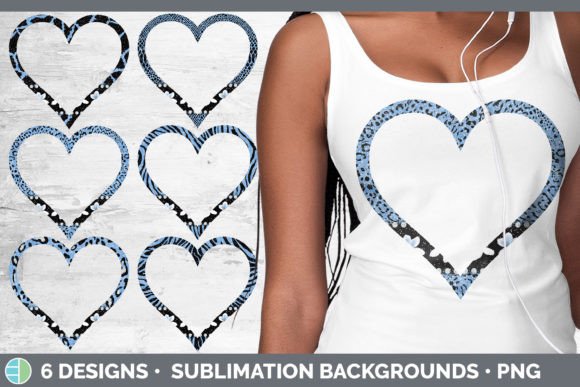 Blue Animal Print Heart Frame Clipart: Your Go-To Design Asset