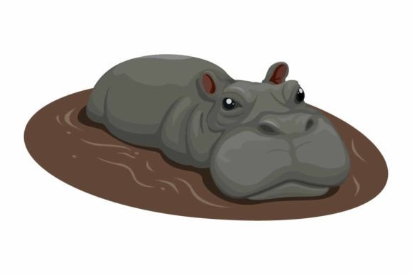 Bringing Character to Your Brand with the Hippo Soaking in the Swamp Animal Mascot