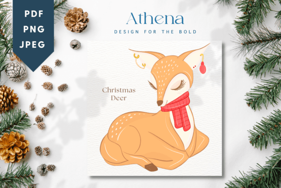 Christmas Deer | Cute Baby Animal: Whimsical Holiday Design
