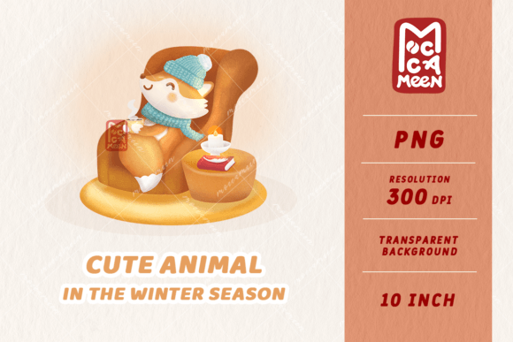 Cute Fox with Tea: Cozy Winter Clipart for Your Designs