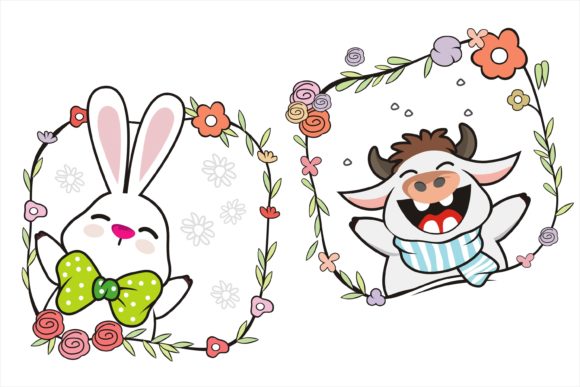 Happy Animal with Beauty Wreath Flower: A Design Deep Dive