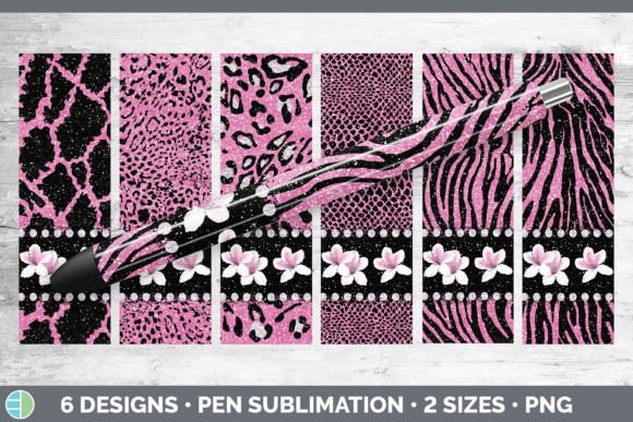 Pink Animal Print Pen Wraps | Flower Epo: Bold Sublimation Designs
