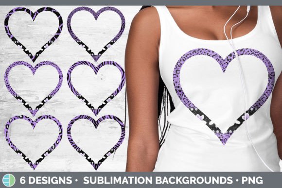 Purple Animal Print Heart Frame Clipart: A Sublimation Game Changer