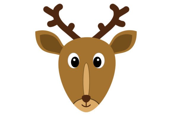 Reindeer Animal Head: A Vintage Holiday Illustration for Festive Design