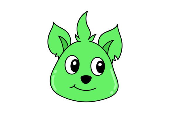 Smiley Green Cute Dog Animal Head: A Playful Design Asset
