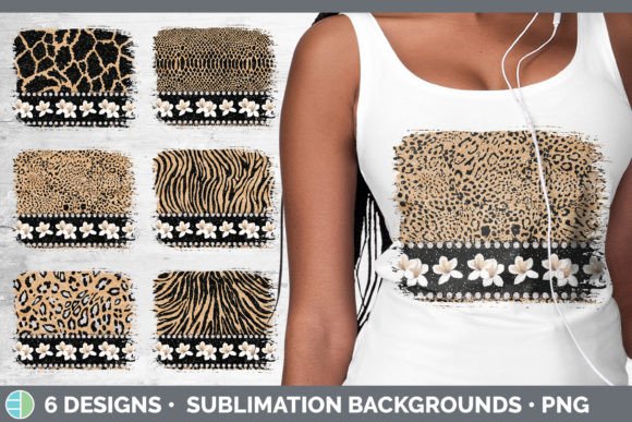 Tan Animal Print Distressed Background | Sublimation Bundle