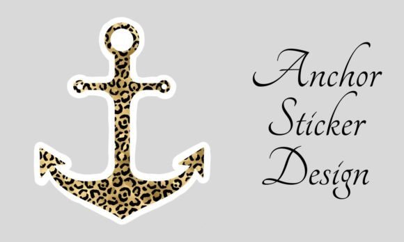 Unleash Wild Sophistication: The Gold Leopard Anchor Sticker
